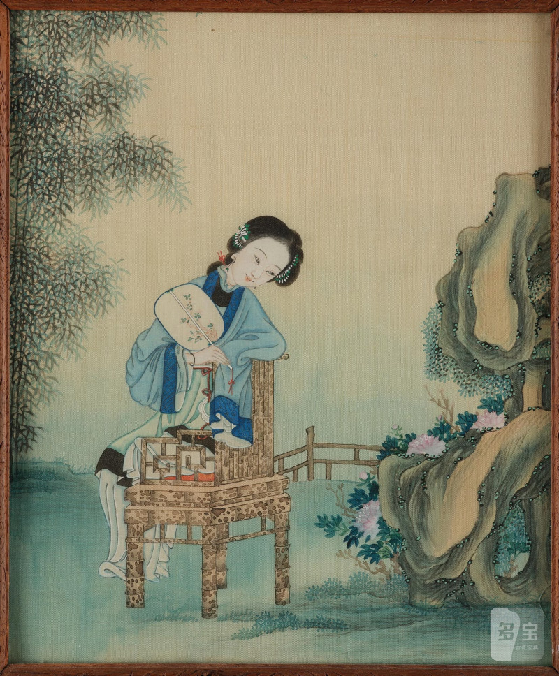Four paintings of 'Chinese beauties' by anonymous artist, - 图6